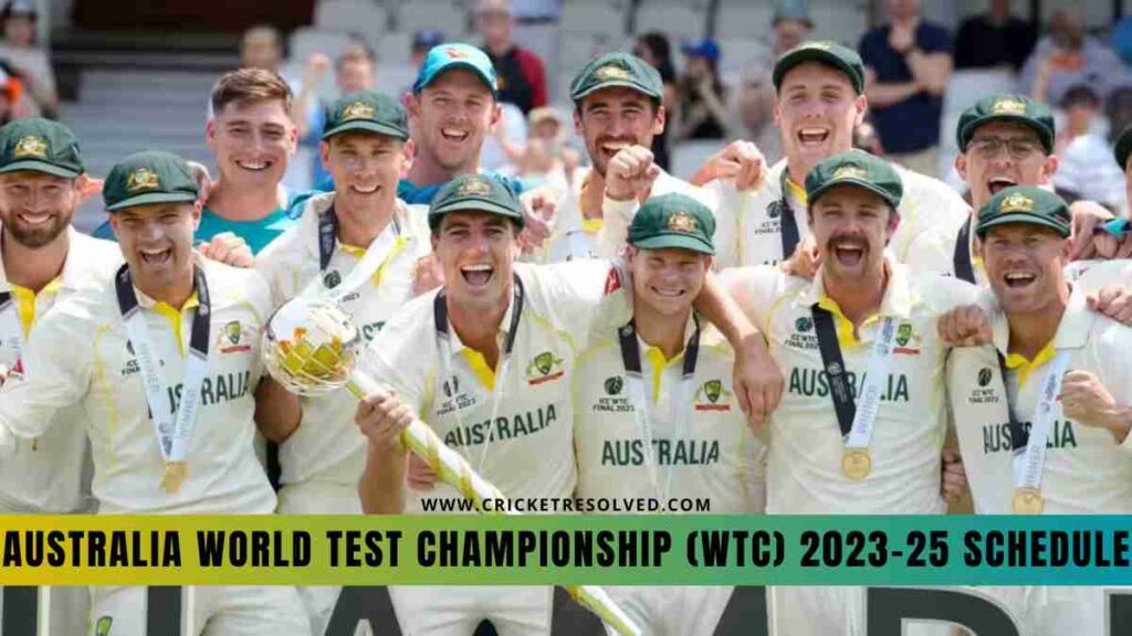 Australia World Test Championship (WTC) 2023-25 Schedule