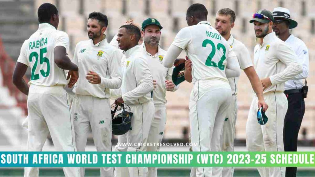 South Africa World Test Championship (WTC) 2023-25 Schedule