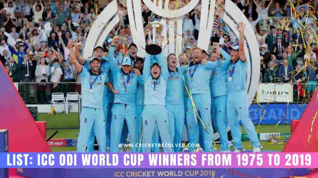 Cricket World Cup winners