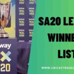 SA20 Winners List from 2023 to Date