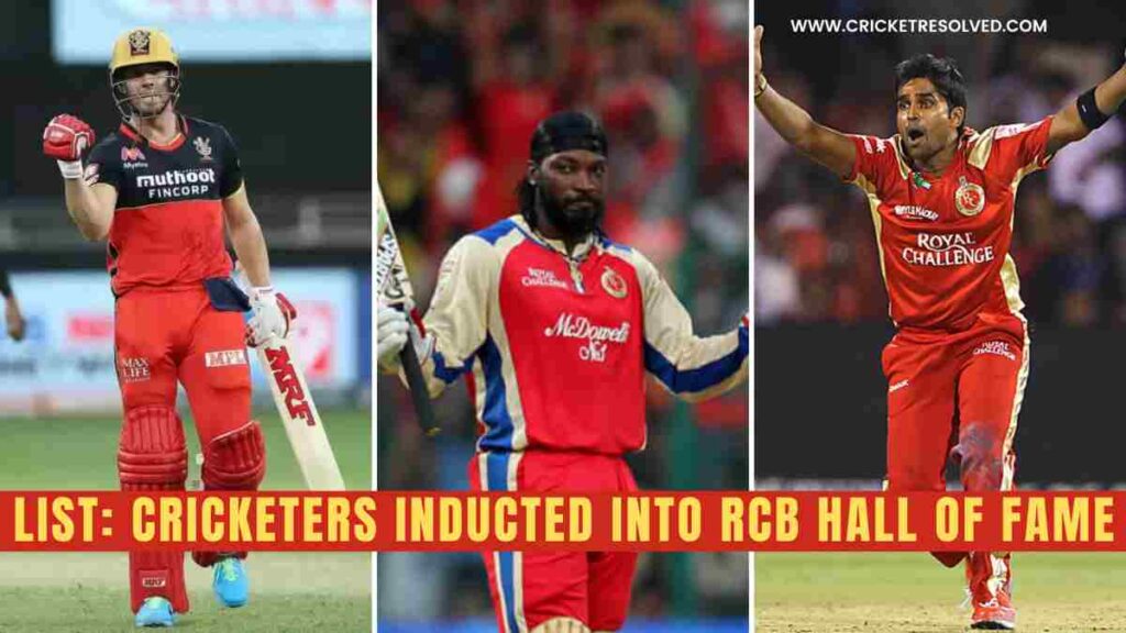 List of Cricketers Inducted into RCB Hall of Fame
