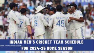 Indian Men’s Cricket Team Schedule for 2024-25 Home Season
