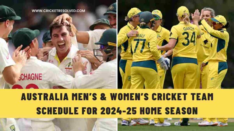 Australia Men’s & Women’s Cricket Team Schedule for 2024-25 Home Season