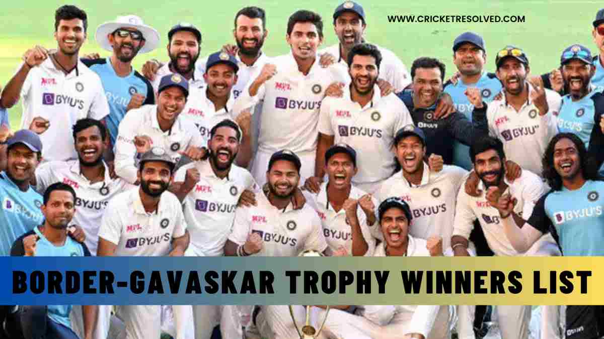 Border-Gavaskar Trophy Winners List