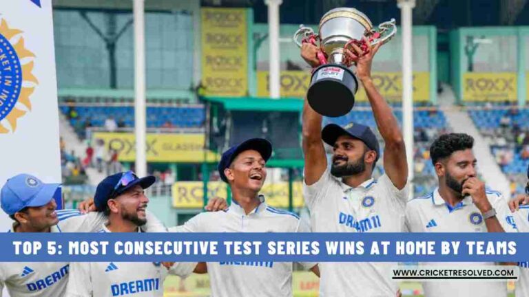 Top 5: Most Consecutive Test Series Wins at Home by Teams