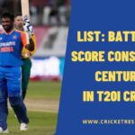 List: Batters to Score Consecutive Centuries in T20I Cricket