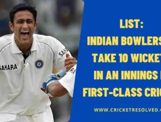 List: Indian Bowlers to Take 10 Wickets in an Innings in First-Class Cricket