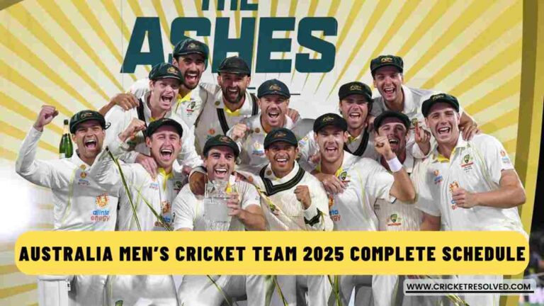 Australia Men’s Cricket Team 2025 Complete Schedule