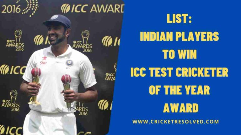 List: Indian Players to Win ICC Test Cricketer of the Year Award