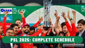 PSL 2025: Schedule, Dates, Venues, Squads, and Broadcast Details