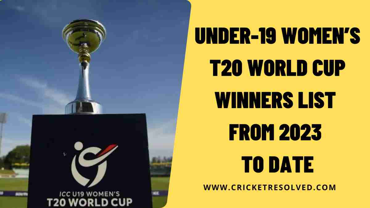 Under-19 Women’s T20 World Cup Winners List from 2023 to Date