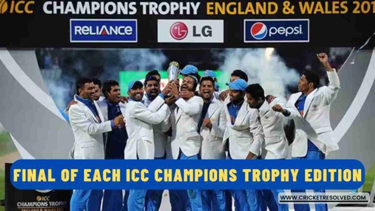 List: Final of Each ICC Champions Trophy Edition