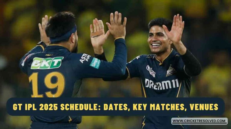 GT IPL 2025 Schedule: Dates, Key Matches, Venues, Squad