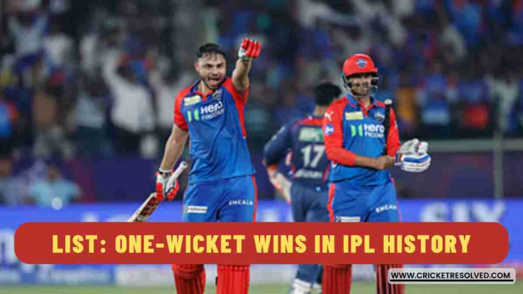 List: Five One-Wicket Wins in IPL History