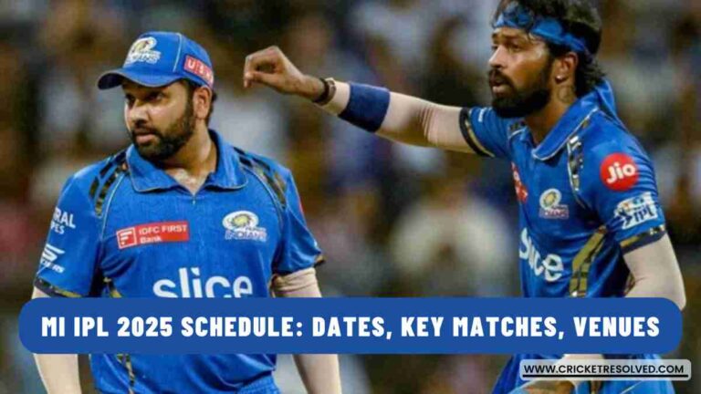 MI IPL 2025 Schedule: Dates, Key Matches, Venues, Squad