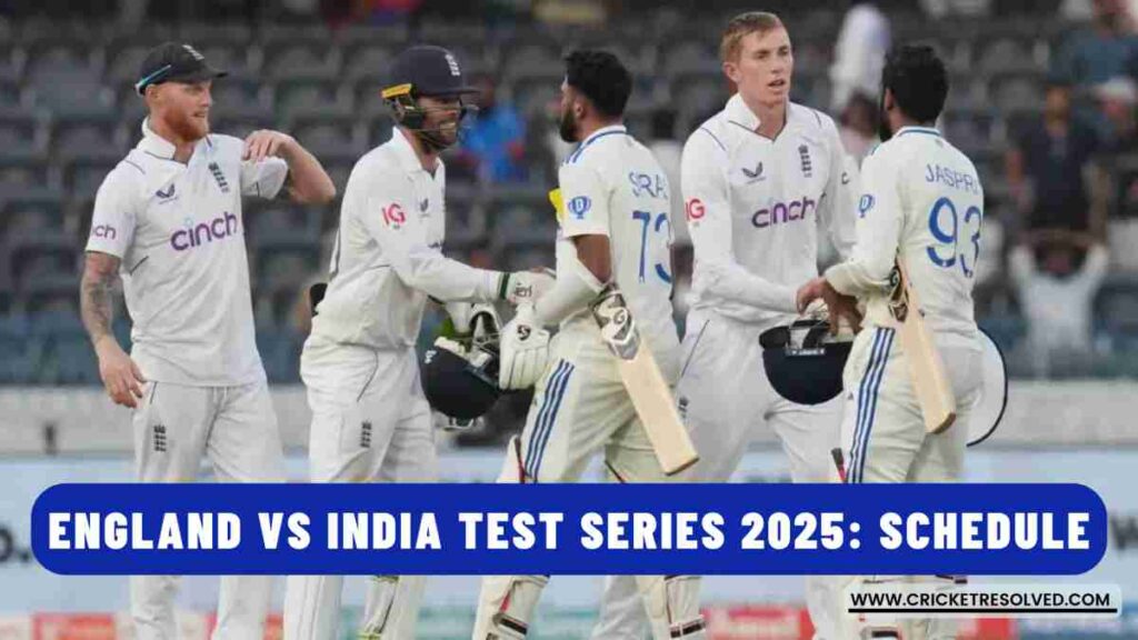 England vs India Test Series 2025: Schedule, Venues, Squads, Broadcast Details