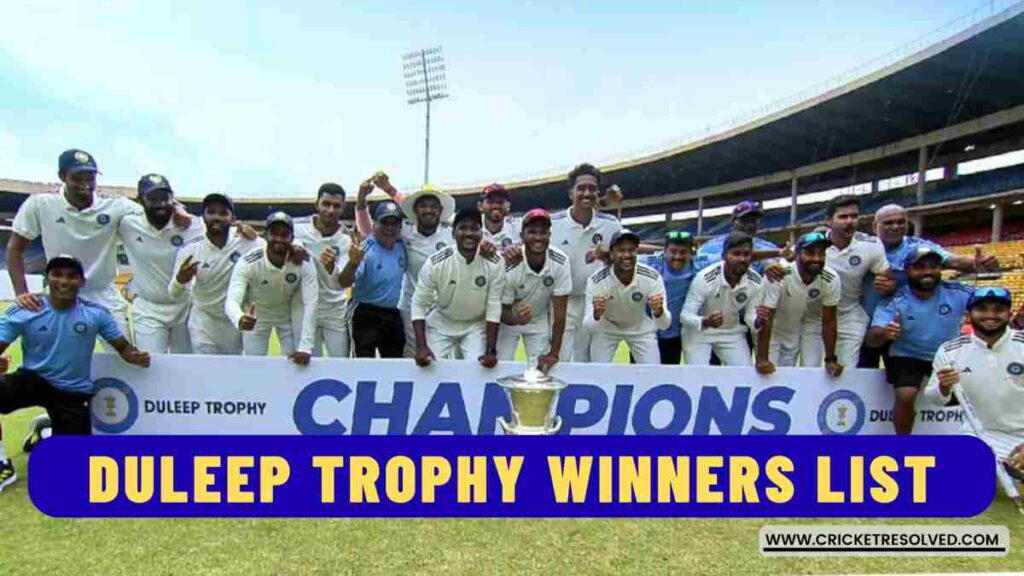 Duleep Trophy Winners List - Season by Season