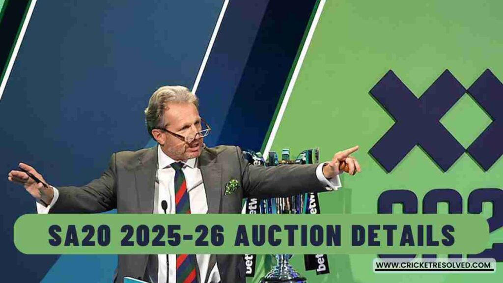 SA20 2025-26 Auction Details: All You Need to Know!