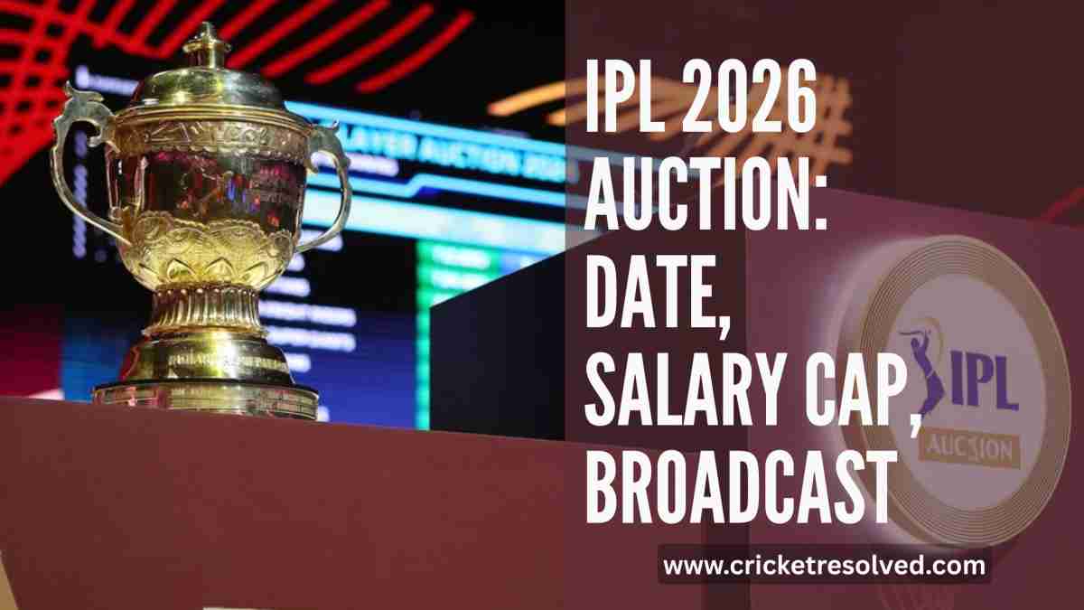 IPL 2026 Auction Details: Date, Salary Cap, Slots, Broadcast