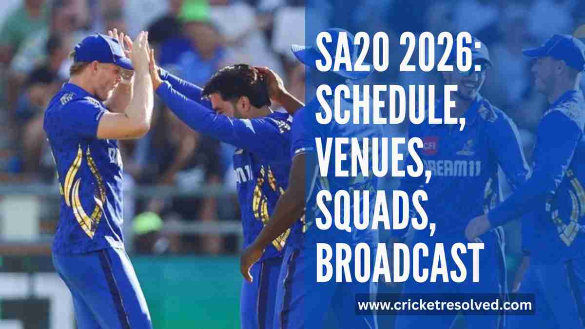 SA20 2026: Schedule, Teams, Squads, Venues, & Broadcast Details