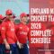 England Men’s Cricket Team 2026 Complete Schedule