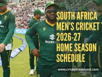 South Africa Men’s Cricket Team 2026-27 Home Season Schedule