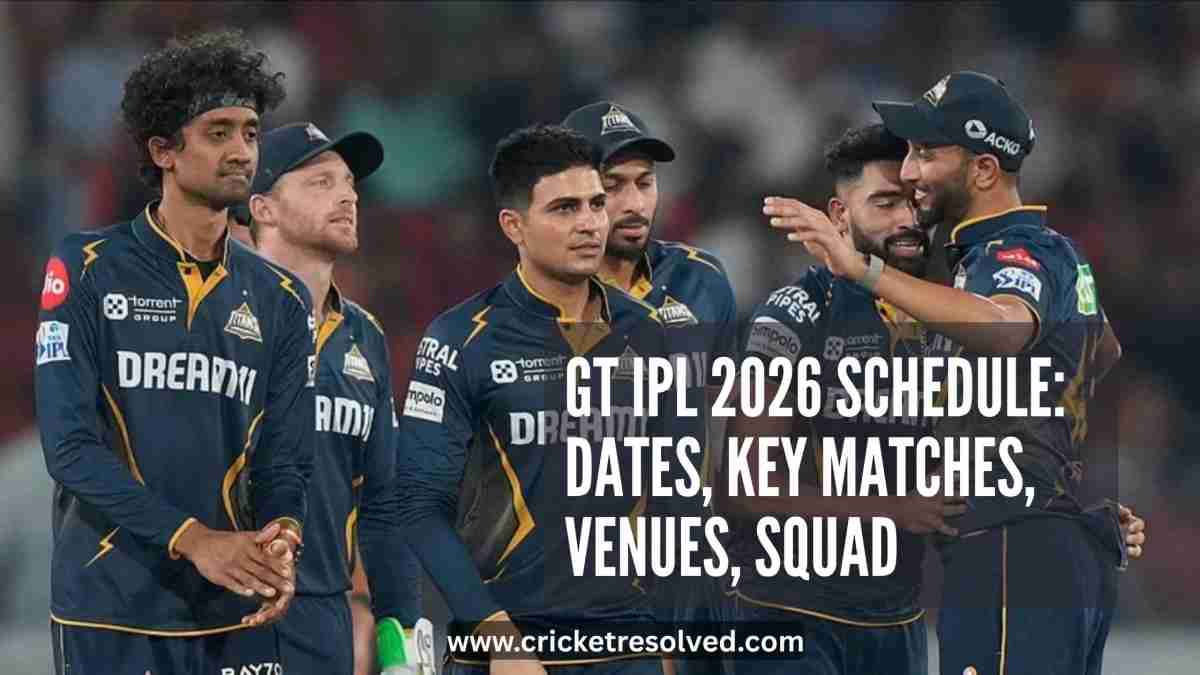 GT IPL 2026 Schedule: Dates, Key Matches, Venues, Squad