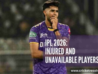 IPL 2026: List of Injured and Unavailable Players