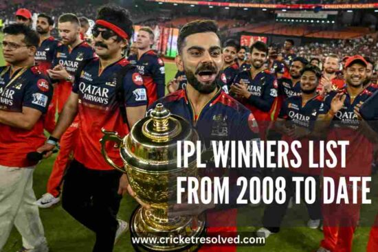 IPL Winners List from 2008 to Date