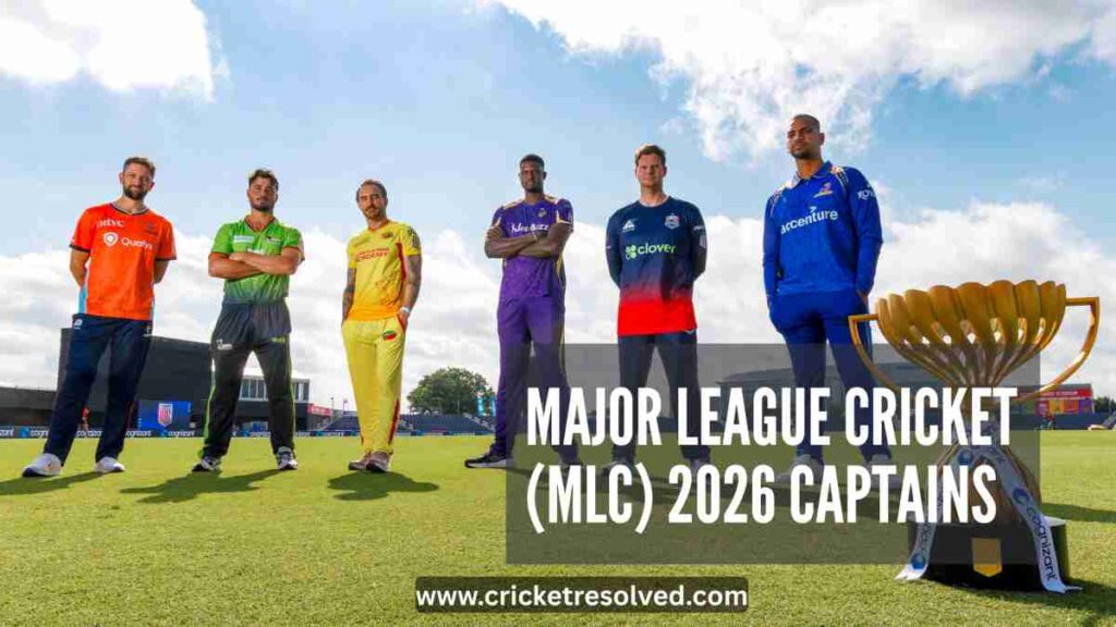 Who are the Captains in Major League Cricket (MLC) 2026?