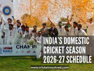 India’s Domestic Cricket Season 2026-27 Schedule