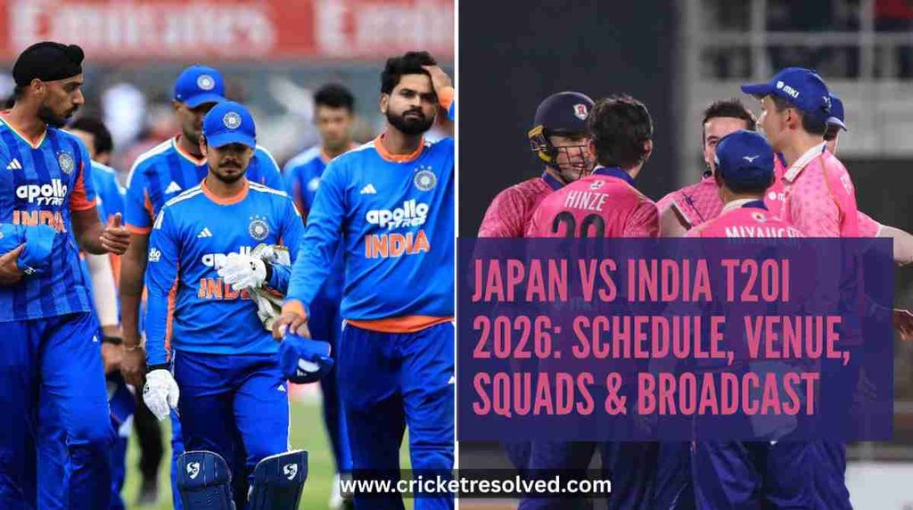 Japan vs India T20I 2026: Schedule, Venue, Squads & Broadcast Details