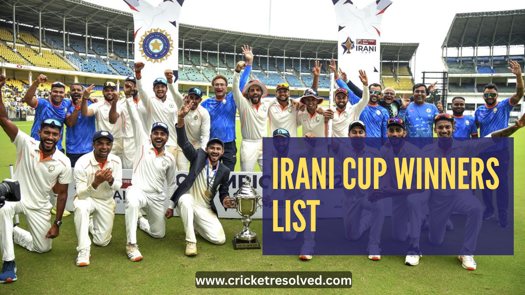Irani Cup Winners List